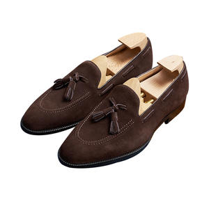 Mocassins en daim britanniques, confortables et respirants, chaussures à franges en cuir véritable à bout carré pour hommes - Product Image 5