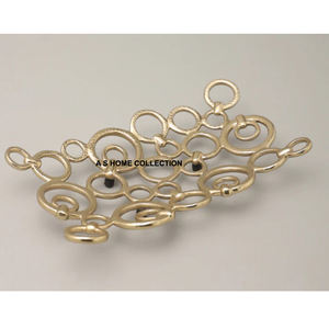 Diseño elegante hoja Color dorado Metal calidad de lujo Decoración de mesa decorativa centro de mesa servir frutero - Product Image 4