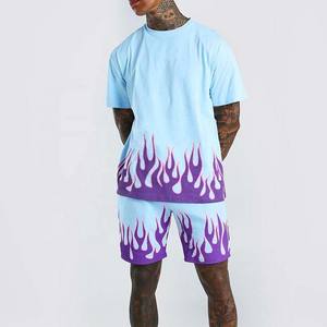 Ensemble t-shirt et short à manches courtes pour homme 100% coton et polyester avec logo personnalisé, sublimation, prix de gros 2023 - Product Image 4