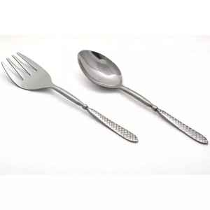 Servidor de Ensalada Clásico con Mango de Metal Puro, Servidor de Ensalada Moderno de Acero Inoxidable y Cuchara para Servir, Utensilio de Cocina Hecho a Mano - Product Image 1