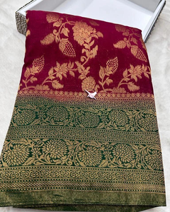 Original Minakari Heavy Zari Border and Heavy Weaving Work Saree Made of Silk - Product Image 4
