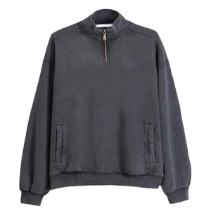 Wholesale Women Custom Logo Turtleneck Long Sleeve Fleece Letter <b>Pattern</b> Embroidered Pullover Half Zip up Hoodies Sweatshirts - Product Image 1