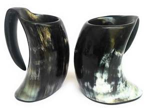 Auténtico 550ml/600ml pulido edad vikinga Natural beber cuerno jarra hecha a mano Animal náutico taza para café Navidad - Product Image 4