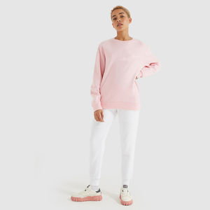 Factory Price Light <b>Pink</b> Ribbed Neckline <b>Women's</b> Sweatshirt Ribbed Cuffs Waistband <b>Women</b> Sweatshirt & Workout <b>Hoodies</b> <b>For</b> <b>Women</b> - Product Image 3
