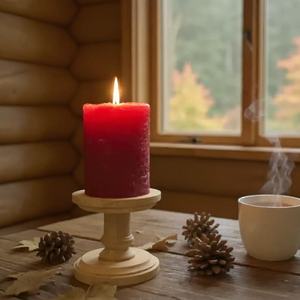 Traditional Artisan Wooden Candlestick Holder High-quality Embossing Printing Decorative <b>Candle</b> <b>Stand</b> for Puja Home Decor - Product Image 4