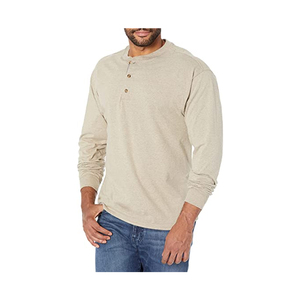Chemises décontractées sur mesure pour hommes à col mandarin, fermeture à boutons corne, en tissu Dobby polyester/coton, séchage rapide, service OEM - Product Image 1
