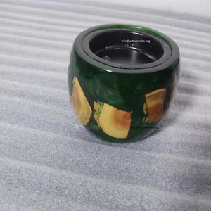 Brûleur à Bakhoor en Acrylique avec Accents Dorés, Porte-Encens en Bois de Luxe pour l'Utilisation Aromatique de l'Oud, Fait Main, Écologique - Product Image 3