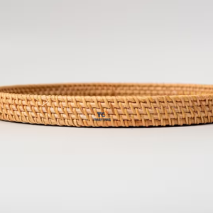 Bandeja de mimbre y concha tejida a mano de alta calidad al por mayor, bandeja de servicio redonda de mimbre para decoración o embalaje de cartón de regalo - Product Image 6