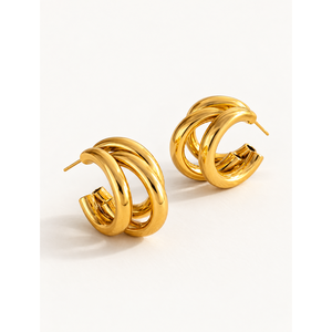 Boucles d'oreilles créoles en or 18 carats plaqué rhodium avec perles - Product Image 1