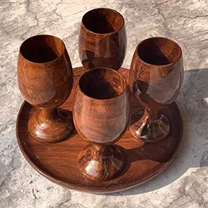 Calice da vino in legno antico bicchiere da bere in legno fatto a mano bicchiere da caffè in legno decorativo per Set da cucina di casa