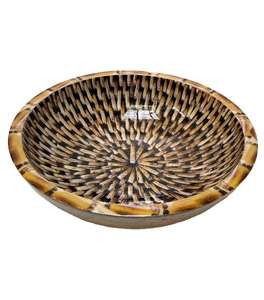 Bols de service en bois faits à la main écologiques avec intérieurs en émail élégants Design de luxe pour la maison Fête Dîner Cadeaux festifs - Product Image 5