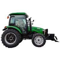 Tracteur agricole 4x4 de 70 CV, 80 CV, 90 CV, 100 CV avec chargeur frontal et pelle arrière, tracteur à roues diesel multifonctionnel pour l'agriculture