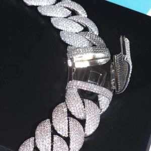 Collar de Cadena Cubana con Diamantes de Moissanita de 24 mm, Chapado en Oro, Plata 925, Joyería Brillante para Raperos, Moda Hip Hop - Product Image 6