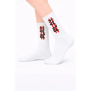 Chaussettes de sport colorées à motif imprimé numérique, mi-mollet, broderie personnalisable, antibactériennes, jacquard, compression, anti-transpiration - Product Image 2