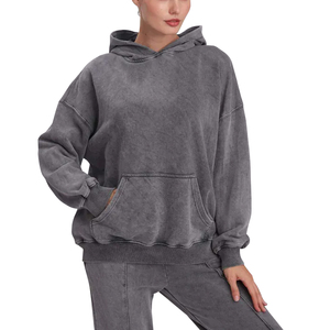 Dernier arrivage Sweat à capuche vintage pour femme 100% coton biologique avec logo personnalisé Sweat à capuche pour femme en éponge française - Product Image 1