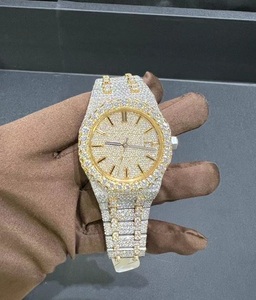 VVS1 Jaune Moissanite Diamant Quartz Montre Unique Plein Buste 41MM Automatique En Acier Inoxydable Montre - Product Image 3