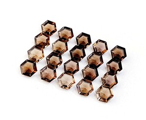Impresionantes piedras preciosas de cuarzo ahumado con forma hexagonal gemas de cuarzo sueltas facetadas cuarzo ahumado personalizar tamaño piedra regalo para ella - Product Image 2