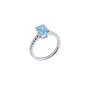 Anillo de Diamante Azul Corte Radiante - Kennedy - Product Image 2