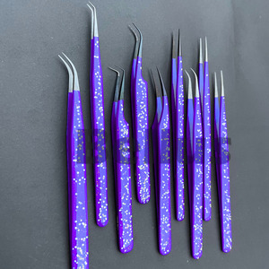 Pro Lash Angle Grip Tweezers Set Punta de microfibra 45 60 75 90 grados Herramientas de extensión de pestañas con logotipo personalizado para técnicos de pestañas - Product Image 6