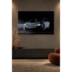 Impression sur toile Fida BMW i8 gris argenté avec phares nocturnes lumineux - Product Image 5