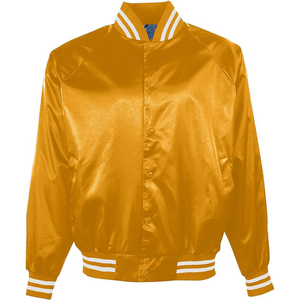 Chaqueta Universitaria de Satén Morado para Hombre, Dobladillo Acanalado, Estilo Bomber, Personalización de Marca Disponible - Product Image 4