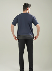 Ensemble de survêtement à la mode pour hommes, t-shirt et pantalon à manches courtes, parfait pour une tenue de rue décontractée - Product Image 3