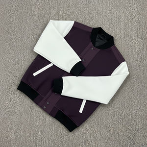 Veste universitaire d'hiver pour homme en toile 100% laine, patchwork, logo personnalisé OEM, respirante, imperméable - Product Image 5