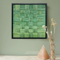 Décoration murale en macramé vert carré 20*20cm, fil tricoté, décoration intérieure, articles pour la maison, accents muraux EH2503008