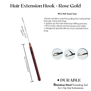 Meilleure qualité outil d'extension de cheveux outil de crochet d'anneau Nano poignée texturée crochet crochet de loquet aiguille outil de crochet d'installation d'anneau Nano - Product Image 2