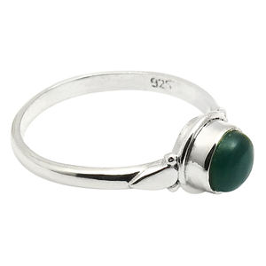 แหวนพลอยโอนิกซ์สีเขียวธรรมชาติเครื่องประดับ925ตามสั่ง - Product Image 6