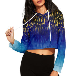 Venta caliente OEM al por mayor de las mujeres Crop Top sublimación sudaderas con capucha transpirable personalizado uso casual sudaderas con capucha de las mujeres de alta calidad - Product Image 2