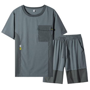 Fabrication de LOGO personnalisé en gros ensemble short pour hommes de grande taille avec poche ensemble short et chemise d'été de grande taille pour hommes - Product Image 4