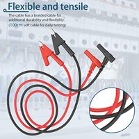 20A 100cm Copper Conductor PVC Alligator Clip Banana Plug Test Cable Lead Connector Dual Probe 4mm Combination Instrumentation