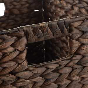 Handwoven Water Hyacinth <b>Wicker</b> Baskets Laundry Totes <b>Storage</b> <b>Cubes</b> Square Collapsible Top Choice <b>Storage</b> Organizers - Product Image 4