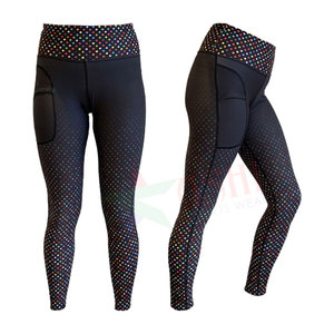 Custom Sublimation Printing Horse Riding Tights Quick Dry <b>Equestrian</b> Leggings with Silicone Full Seat Sports Breeches - Product Image 1