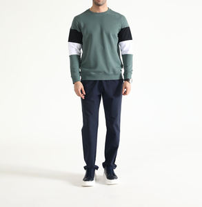 Vente en gros, sweat ras du cou de coupe droite en polyester ODM 100% lourd et lavé sur mesure pour hommes, automne - Product Image 4