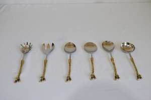 Ensemble de couverts de table en métal chaud de qualité supérieure, 6 pièces, ensemble de couverts design vintage de qualité supérieure, ensemble de vaisselle décorative - Product Image 5