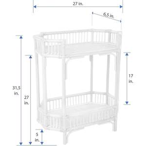 Mesa auxiliar de ratán blanco para muebles de sala de estar - Product Image 2