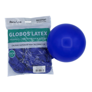 Globos de Látex Party Love de 25 cm, Color Azul Oscuro R10, para Decoración - Product Image 2