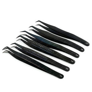 Pince à cils de haute qualité pour extensions de cils, à pointe en fibre à 90 degrés, avec poignée ergonomique antidérapante, pour volume russe - Product Image 5