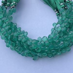 8mm 10mm 12mm Naturel Vert Onyx Pierre Coeur Forme Facettes Briolette Gouttes Perles pour la Fabrication de Bijoux Collier Bracelet DIY Deal - Product Image 2