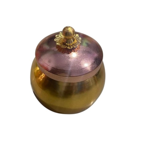 ชามผลไม้แห้งทำจากทองเหลืองพร้อมถาดสำหรับบ้านโรงแรมพร้อมฝาปิด - Product Image 1