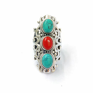 Casual Multi-Gemstone <b>Ring</b> 16.4 Grams Gold & Rose Gold Bezel <b>Set</b> Fashionable with Rhodium Plating Gift - Product Image 1
