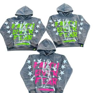 Sudaderas con capucha de tendencia personalizadas, servicio OEM, Sudadera con capucha bordada impresa con cremallera completa de algodón de alta calidad de lujo para hombres - Product Image 1