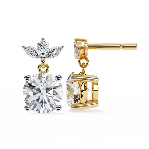 18K Gold Unique Earring with Lab-Grown Diamond Premium Diamond Earrings - Product Image 5