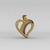 18k Gold Massiv 925 Sterling Silber 17x17mm Herzförmiger Rohling mit Lünettenfassung Anhänger DIY Asche- und Harzfüllung Schmuckzubehör