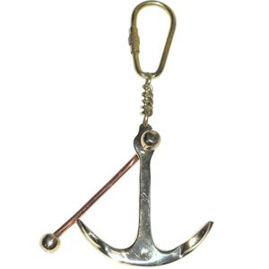 Anchor Design Luxury Brass Keychain Vintage Item Outdoor Survival Waterproof 2025 New Design High Quality Indian Handicraft Item - Product Image 1