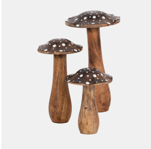 Centro de mesa de madera inspirado en setas de granja con detalles en madera en capas y diseño atemporal ideal para entrada o sala de estar - Product Image 1