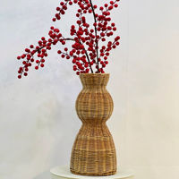 Arrangements floraux artisanaux LTL Vietnam pour la maison et l'hôtel, décoration écologique en rotin naturel, vase décoratif Art Déco fait main