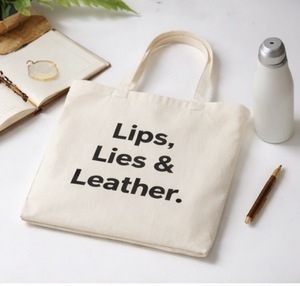 Bolsas de Compra de Algodón con Asas Largas, 100% Algodón, Material Sólido, Logotipo Personalizado Impreso, Multi-impresión, en Venta - Product Image 2